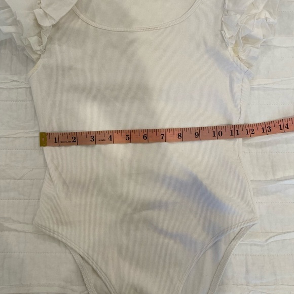 ZARA White Ruffle Sleeve Women's Bodysuit - Picture 8 of 9
